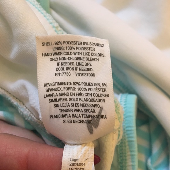 NWOT Mossimo light blue and white striped tankini top Size M - Picture 5 of 6